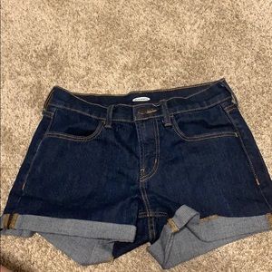 Dark washed jean shorts
